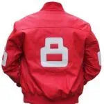 8 Ball Pink Leather Bomber Jacket
