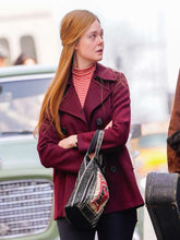 Elle Fanning A Complete Unknown Maroon Coat