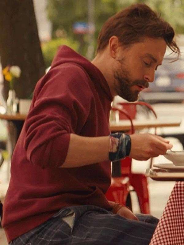 Kieran Culkin A Real Pain Maroon Hoodie