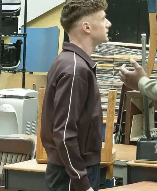Chris Perfetti Abbott Elementary TV Series S05 Jacob Hill Brown Track Jacket 