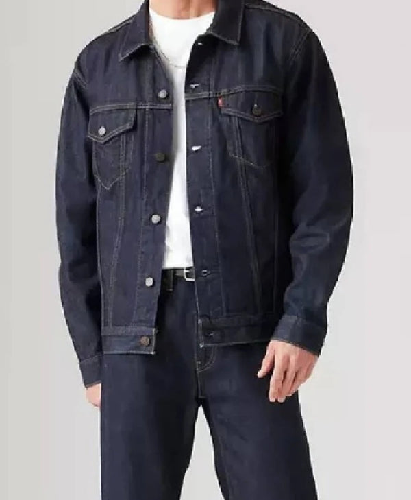 American Idol Slater Nally Dark Blue Trucker Jacket