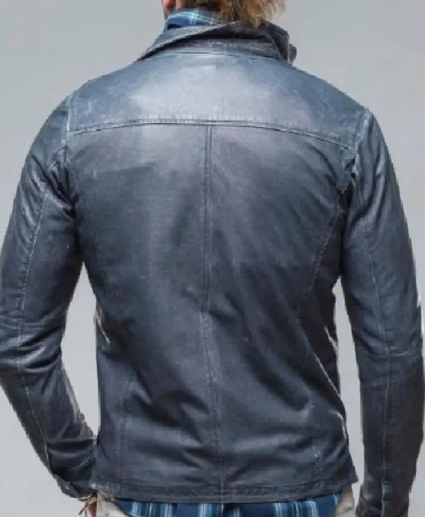 Americas Got Talent Blue Washed Leather Jacket