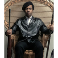 Huey P. Newton The Big Cigar Black Leather Coat