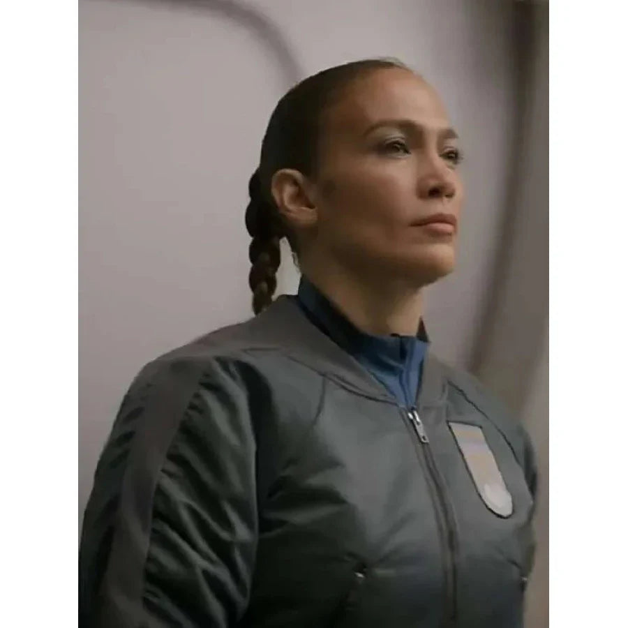 Atlas 2024 Jennifer Lopez Green Bomber Jacket