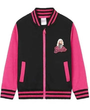 Barbie Pink and Black Wool Varsity Jacket For Women