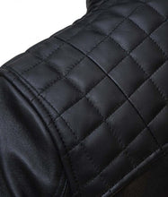 Benedict Men’s Hooded Leather Racer Jacket
