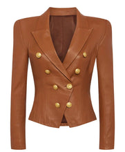 Beyond the Gates S01 Karla Mosley Leather Blazer