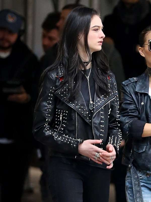 Raffey Cassidy Vox Lux Black Leather Jacket