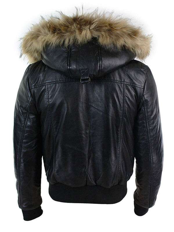 Mens Flying Aviator Bomber Leather Jacket