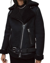 Black Leather Shearling Jacket Maya Stern Fool Me