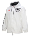 Raiders Coaches Full-Snap White Hoodie
