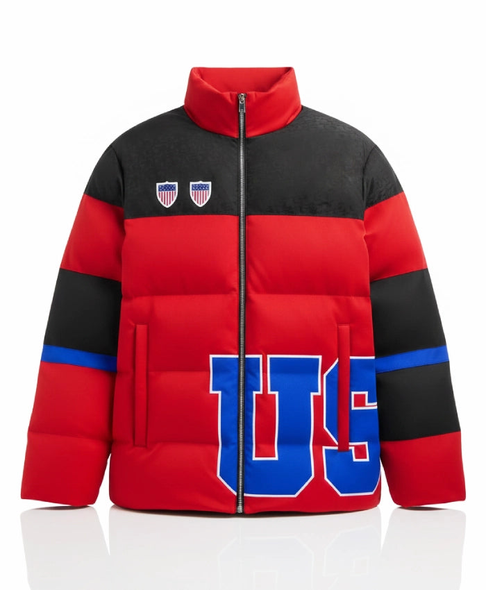 Team USA Red Puffer Jacket
