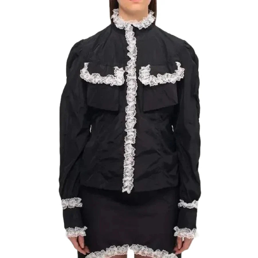 Emily In Paris S04 Camille Razat Black Ruffled Jacket