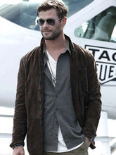Chris Hemsworth Brown Suede Leather Jacket
