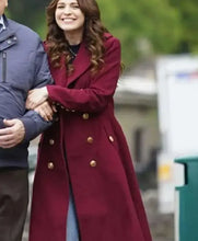 Tamla Kari Christmas At The Holiday Inn 2023 Red Wool Long Coat For Women