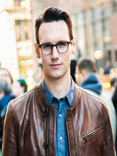 Gotham Cory Michael Smith Brown Leather Jacket