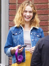 Lily James Baby Driver Denim Jacket
