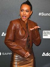 Karrueche Tran Divinity 2023 Brown Leather Jacket