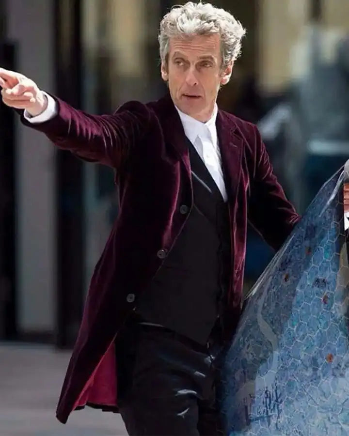 12 Doctor Maroon Velvet Coat