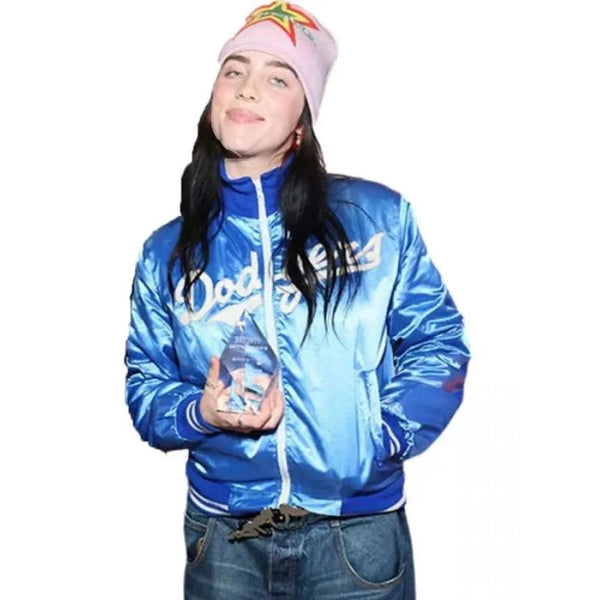 Billie Eilish Dodgers Blue Varsity Jacket