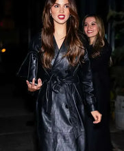 Eiza Gonzalez Black Leather Coat

