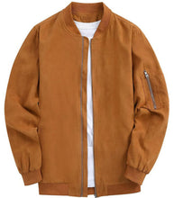 Eliam Men’s Brown Modern Flight Suede Bomber Jacket