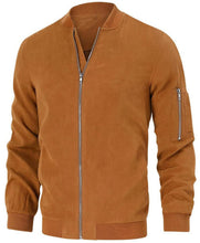 Eliam Men’s Brown Modern Flight Suede Bomber Jacket