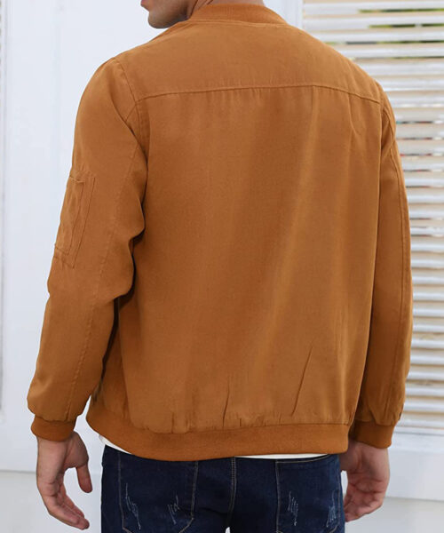 Eliam Men’s Brown Modern Flight Suede Bomber Jacket