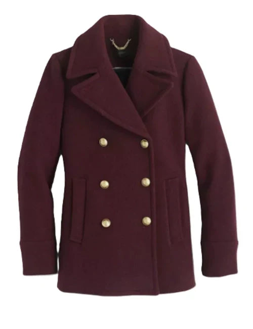 Elizabeth Webber General Hospital Maroon Peacoat