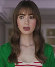 Lily Collins Emily In Paris S03 Green Cardigan