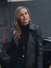 Brie Larson Fast X Black Leather Coat