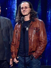 Geddy Lee Asks Brown Leather Jacket