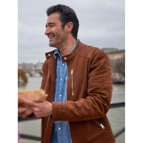 Crimes of Fashion 2024 Gilles Marini Brown Suede Jacket