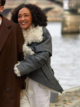 Ruth Negga Good Grief 2023 Black Shearling Jacket