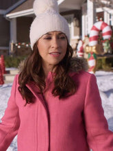 Lacey Chabert Haul Out The Holly Lit Up Pink Coat