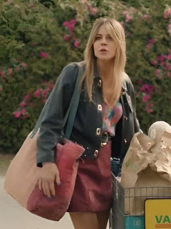 High Potential 2024 Kaitlin Olson Black Leather Jacket