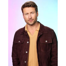 Glen Powell Hit Man Brown Jacket