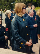 Jella Haase Kleo S02 Black Leather Trench Coat