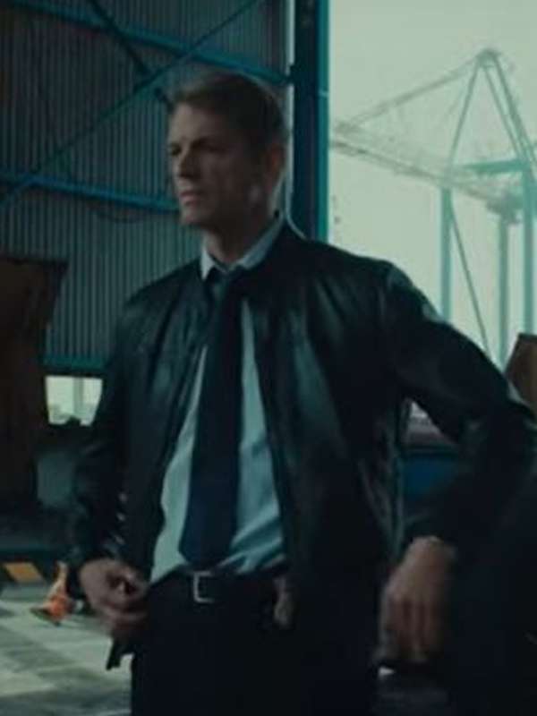 Joel Kinnaman The Silent Hour Black Leather Jacket