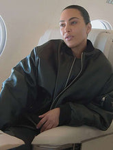 Kim Kardashian Oversized Black Bomber Jacket