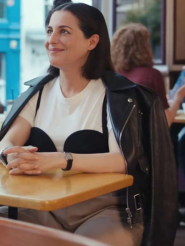 Perle Foster La Maison Black Leather Jacket