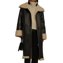 Shearling Coat Style Leather Duster For Women