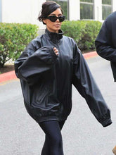 Kim Kardashian 2024 Black Leather Jacket