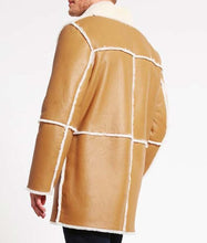 Mens Tan Brown Shearling Car Coat