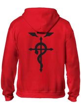 Metal Alchemy Edward Flamel Cross Logo Red Hoodie