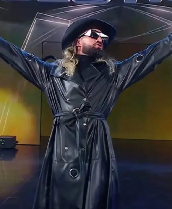 Seth Rollins Monday Night RAW 2025 Black Trench Coat