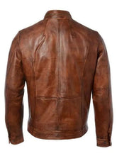 Mens Biker Distressed Motorcycle Genuine Biker Leather Jacket