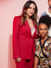 Natalie Morales My Dead Friend Zoe Movie Event Red Suit
