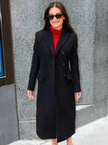 NYC 2026 Lea Michele Black Wool Coat