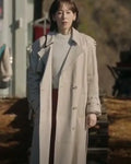 No In-ji The Trunk White Leather Trench Coat
